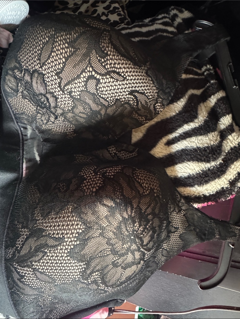 Cacique Black Floral Lace Bra